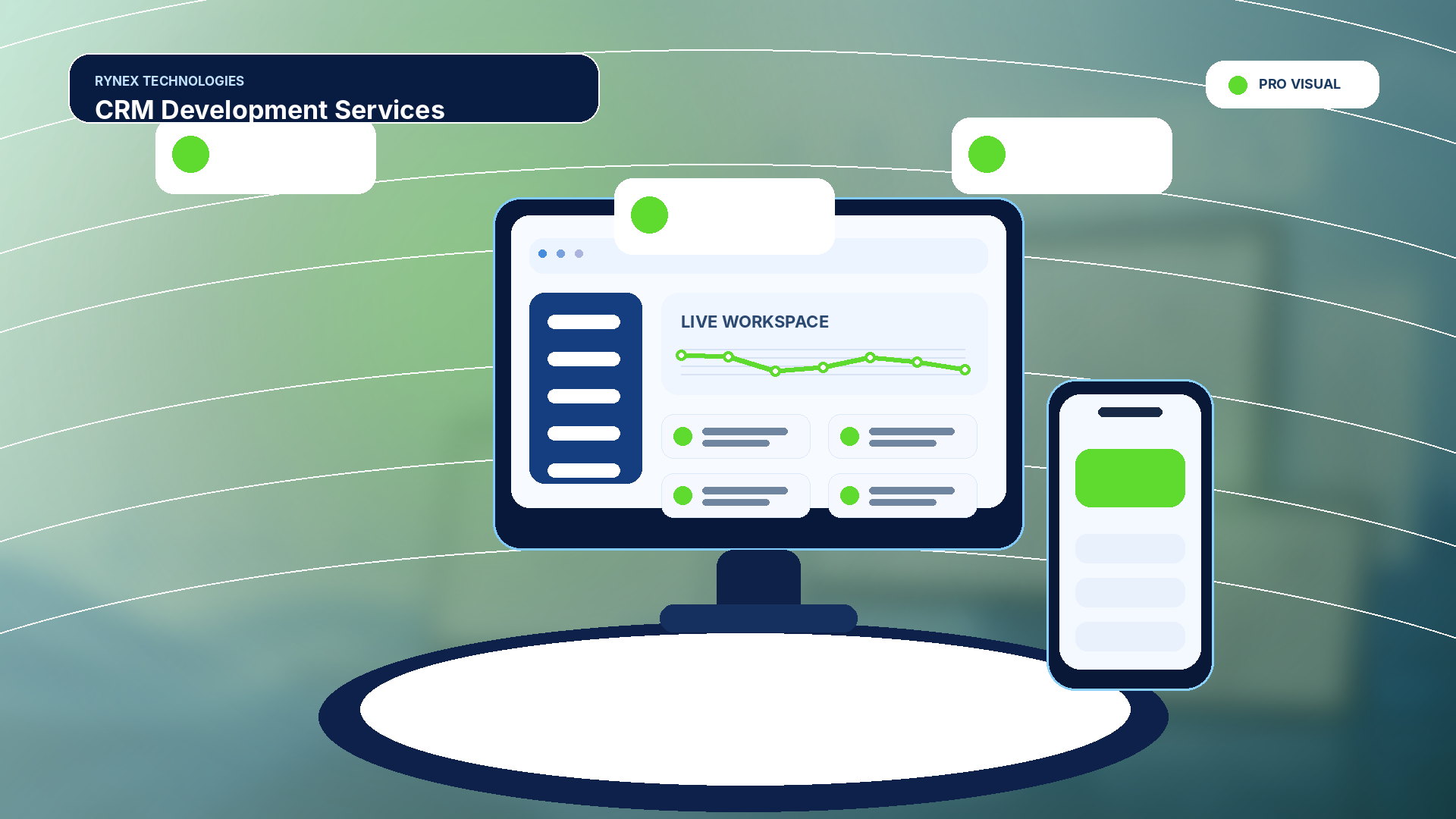 CRM Development Services – responsive 4K technology visual
