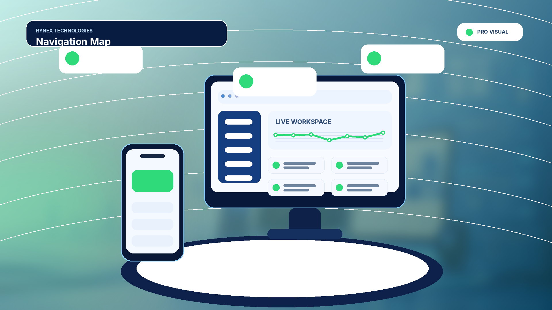 Navigation Map – responsive 4K technology visual