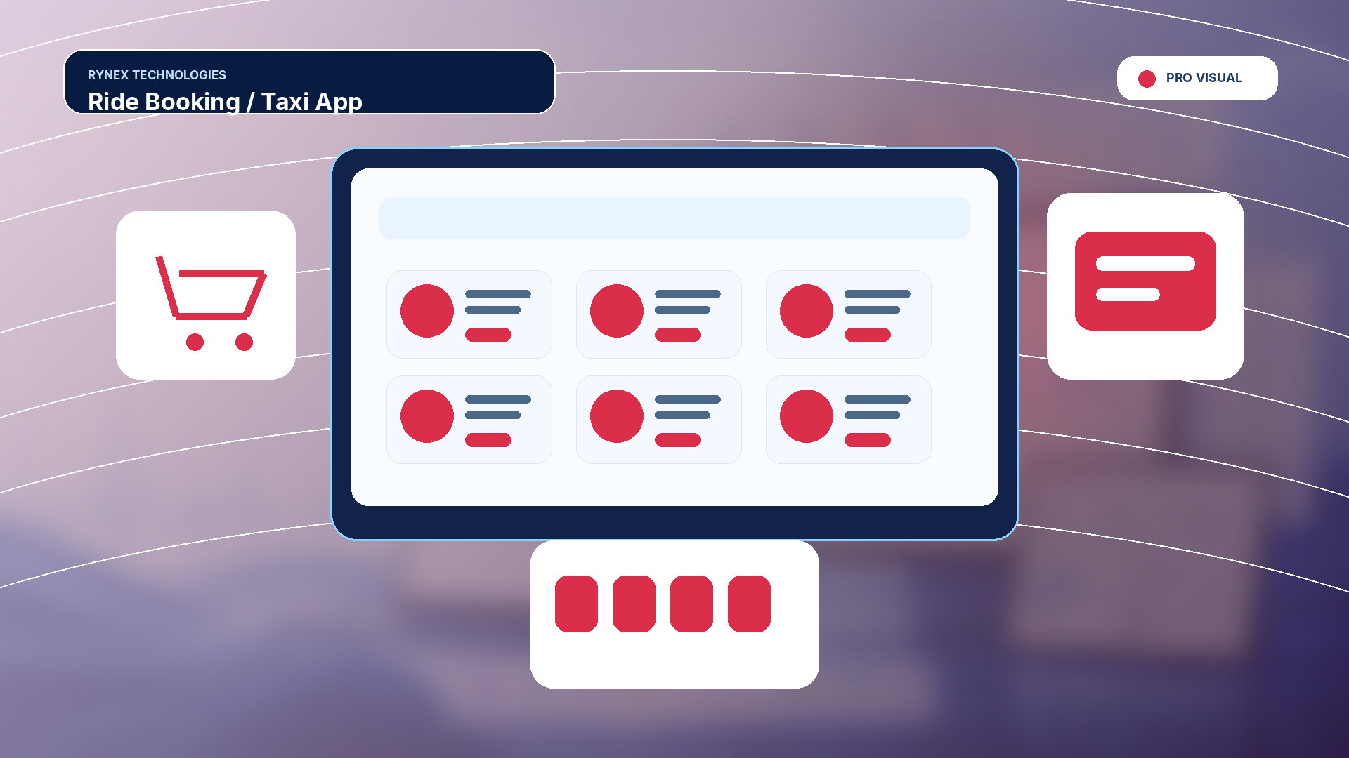 Ride Booking / Taxi App – responsive 4K technology visual