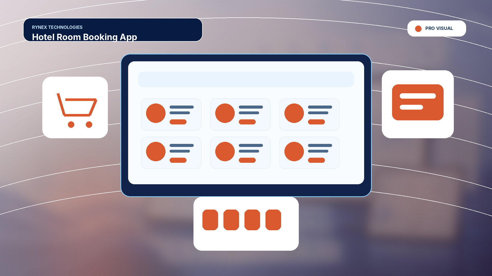 Hotel Room Booking App – responsive 4K technology visual