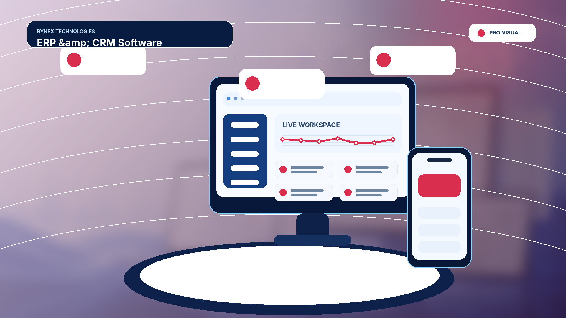 ERP & CRM Software – responsive 4K technology visual